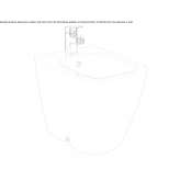 Ceramic floor bidet with overflow Guerigny