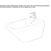 Ceramic wall-hung bidet Taberg