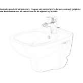 Compact ceramic wall-hung bidet Telica