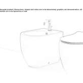 Compact porcelain bidet mounted to the floor Meningie