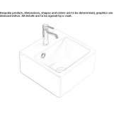 Rectangular washbasin mounted to the wall Piskivka