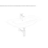 Rectangular single ceramic washbasin with overflow Guerigny