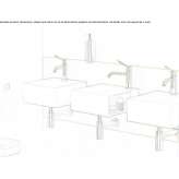 Square Cristalplant® washbasin for wall mounting Bressols