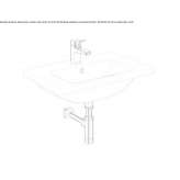 Rectangular single ceramic washbasin with overflow Guerigny