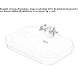 Ceramiczna umywalka ścienna z przelewem Abergele