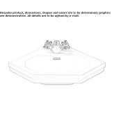 Ceramic washbasin for wall mounting Abergele