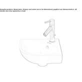 Corner washbasin with overflow Atoka