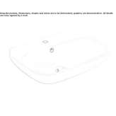 Rectangular ceramic hand washbasin with overflow Naples