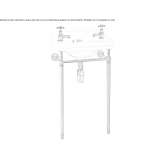 Rectangular porcelain glass washbasin with towel rack Schitu