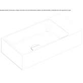 Rectangular ceramic hand washbasin with towel rack Plavni