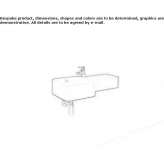 Square ceramic washbasin mounted to the wall Ortueri
