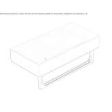 Rectangular ceramic wall washbasin with towel rack Exmouth