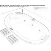 Oval built-in bathtub with hydromassage Micula