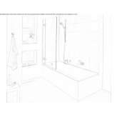 Enamelled steel bathtub with shower Cwmbran
