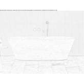 Freestanding oval bathtub made of Carrara marble Ivnya