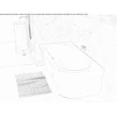 Asymmetric bathtub made of enameled steel Yalding