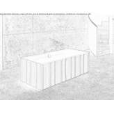 Rectangular bathtub made of enameled steel Xoxolpa