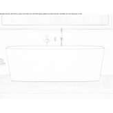 Freestanding rectangular bathtub made of stone resin Maurepas
