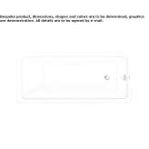 Rectangular built-in ceramic bathtub Liqenas