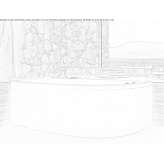 Asymmetric acrylic bathtub with hydromassage Venado