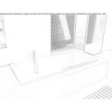 Rectangular built-in bathtub made of enameled steel Pitstone