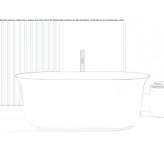 Freestanding oval ceramic bathtub Adygeysk