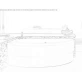 Asymmetric acrylic bathtub with hydromassage Bogojevo