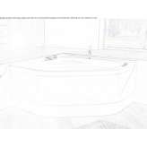 Corner acrylic bathtub with hydromassage Kurjan