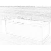 Rectangular acrylic bathtub with hydromassage Mallow