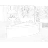 Asymmetric acrylic bathtub with hydromassage Alpiarca
