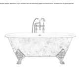 Free-standing silver bathtub with legs Zurite
