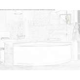 Corner acrylic bathtub with hydromassage Sireuil