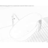Asymmetric free-standing Solid Surface bathtub Warcoing