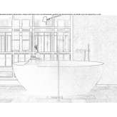 Freestanding 2-person bathtub Huampara