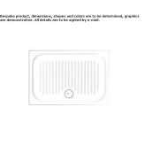Anti-slip rectangular shower tray Garz