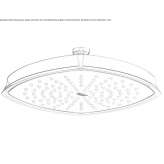 Ceiling shower head with 1 jet and anti-limescale system Hutton