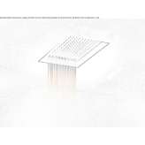 Built-in rectangular stainless steel shower head with 2 jets Ghimbav