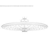 Ceiling shower head with 3 jets and anti-limescale system Areatza