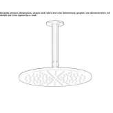 Ceiling mounted, adjustable round shower head in chrome plated brass Ballarat