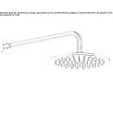 Round brass wall shower head with arm Nauen