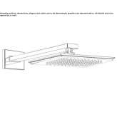 Rectangular wall shower head, metal with arm Petina