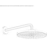 Wall-mounted shower head with chrome-plated brass arm Quintero