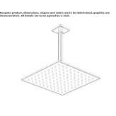 Square brass shower head with anti-limescale system Nauen