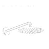 Wall-mounted shower head with chrome-plated brass arm Lupac