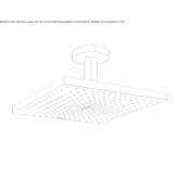 Ceiling shower head in chrome-plated brass with arm Sufli