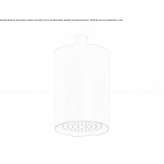 Round, metal shower head mounted on the ceiling Melres