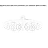 Round brass shower head mounted to the ceiling Melres