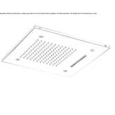 Stainless steel ceiling rain shower with 3 jets Fleury