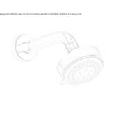 Round wall shower head with arm Altud