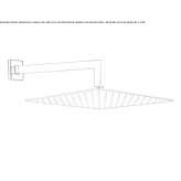Extra-flat wall shower head with arm OErbyhus